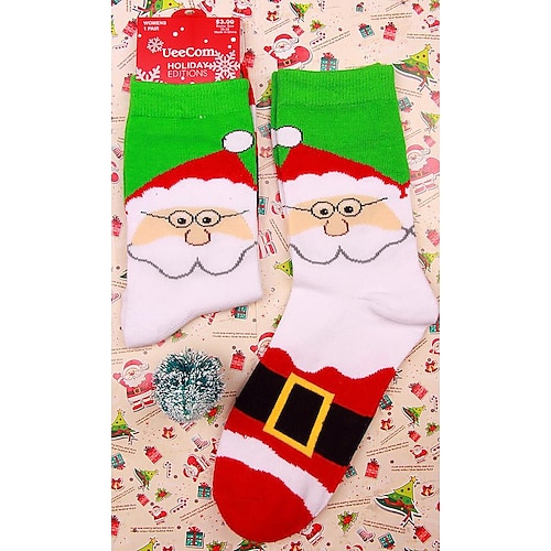 

Men's Women's Crew Socks Party Christmas Multi Color Spandex Nylon Cotton Casual Classic Warm Cute 1 Pair