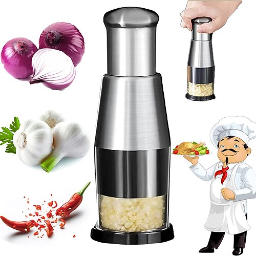 

Pressure Garlic Cutter Non Slip Slicing Peppers Stainless Steel Pat Manual Vegetable Cutter Kitchen Supply Salads Slicer Food Chopper