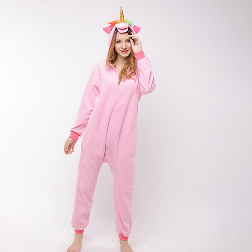 

kvinders pyjamas vinter kigurumi pyjamas vinter onesies jumpsuits dyre tegneserie komfort blød plys hjem daglig seng bomuld varm hættetrøje langærmet hættetrøje vinter efterår blå pink / flannel /