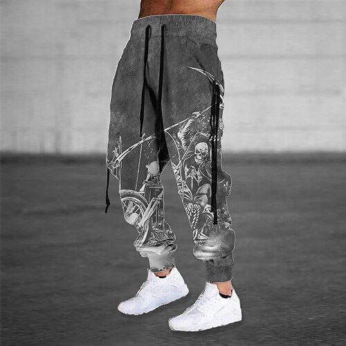 

Men's Sweatpants Joggers Trousers Drawstring Elastic Waist 3D Print Graphic Prints Comfort Breathable Sports Outdoor Casual Daily Cotton Blend Terry Streetwear Designer Brown Grey Micro-elastic