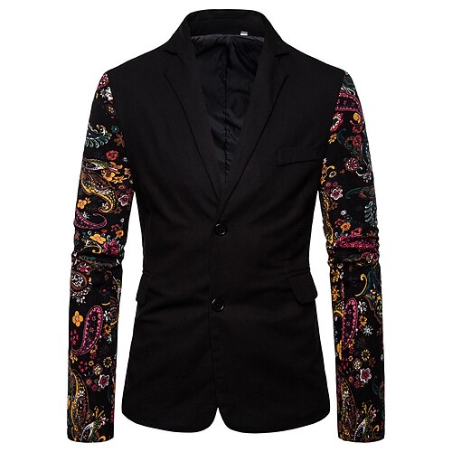 

Men's Fashion Blazer Regular Standard Fit Tie Dye Single Breasted Two-buttons Black 2022