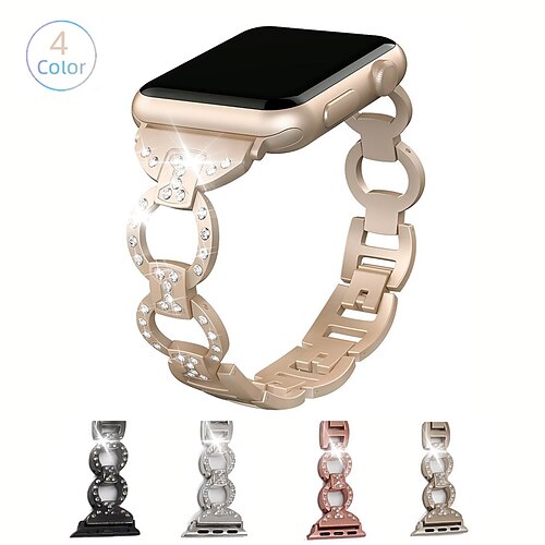 

1PC Smart Watch Band Compatible with Apple iWatch Apple Watch Ultra 49mm Series 8/7/6/5/4/3/2/1 / SE Metal Band for iWatch Smartwatch Strap Wristband Alloy Adjustable Breathable Quick Release