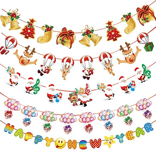 

2pcs Christmas Decorations Christmas Flag Pulling Christmas Snowman Paper Cartoon Christmas Flag Pulling Holiday Banner Party Decoration Flag Hanging