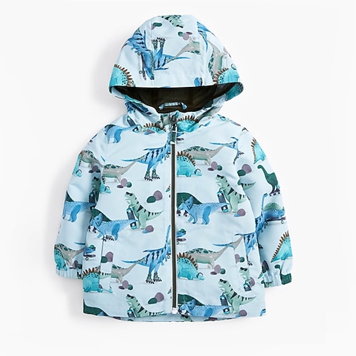 

Kids Boys Coat Outerwear Animal Cartoon Long Sleeve Coat Daily Cotton Active Cool Blue Winter Fall 2-8 Years