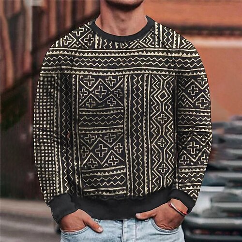 

Men's Sweatshirt Pullover Black Crew Neck Graphic Prints Patchwork Print Daily Sports Holiday 3D Print Streetwear Designer Casual Spring Fall Clothing Apparel Hoodies Sweatshirts Long Sleeve