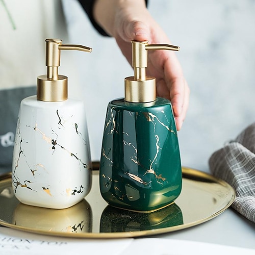 

Ceramic Soap Dispenser 350ml Hand Sanitizer Bottle Press Bottle Dispenser Shampoo Body Wash Bathroom