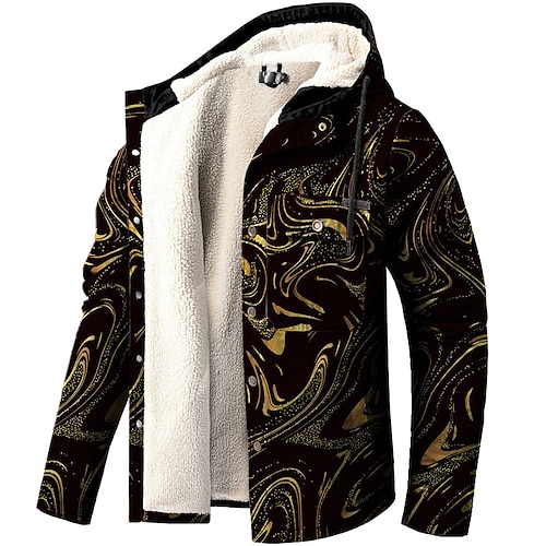 

Men's Coat Warm Sports & Outdoor Single Breasted Gradient Ramp 3D Printed Graphic Hoodie Fashion Jacket Outerwear Long Sleeve Pocket Fall & Winter