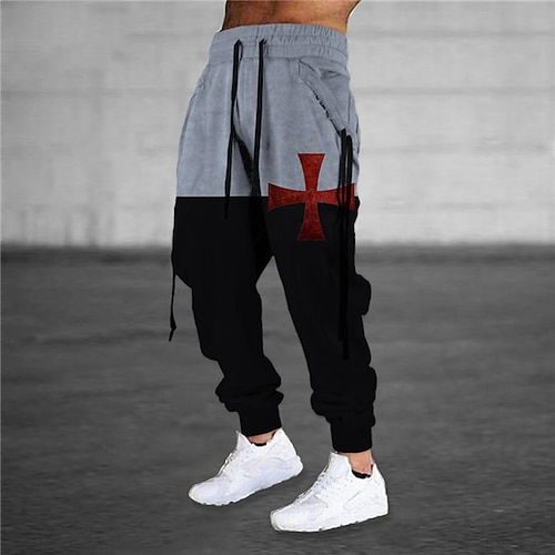

Men's Sweatpants Joggers Trousers Drawstring Elastic Waist 3D Print Graphic Prints Comfort Breathable Sports Outdoor Casual Daily Cotton Blend Terry Streetwear Stylish Khaki Black Micro-elastic