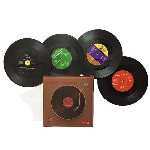 Vintage Vinyl Record Coasters For Drinks - Fun And Functional Bar  Accessories For Home, Party, And Music Lovers - Perfect Housewarming Gifts  - Temu United Arab Emirates