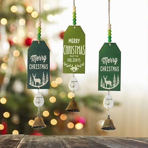 

1 Christmas wooden tag pendant