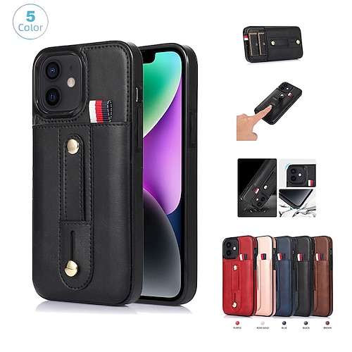 

Phone Case For Samsung Galaxy Back Cover iPhone 14 Pro Max 13 12 11 Pro Max Mini X XR XS 8 7 Plus Portable Full Body Protective Card Holder Slots Solid Colored TPU PU Leather