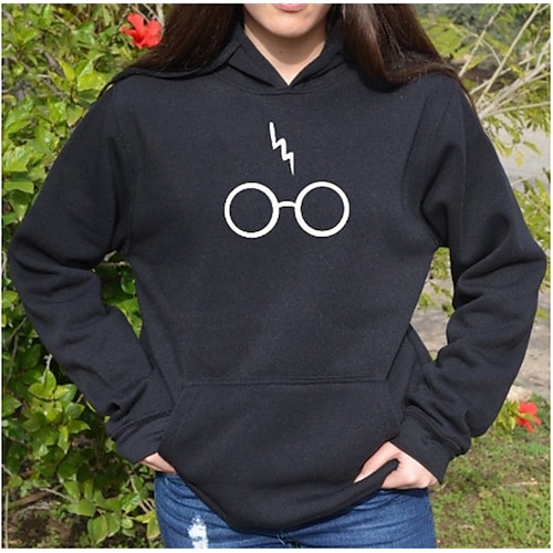 

Women's Pullover Casual Pocket Front Pocket Red Black Solid Color Graphic Casual Hoodie Long Sleeve S M L XL