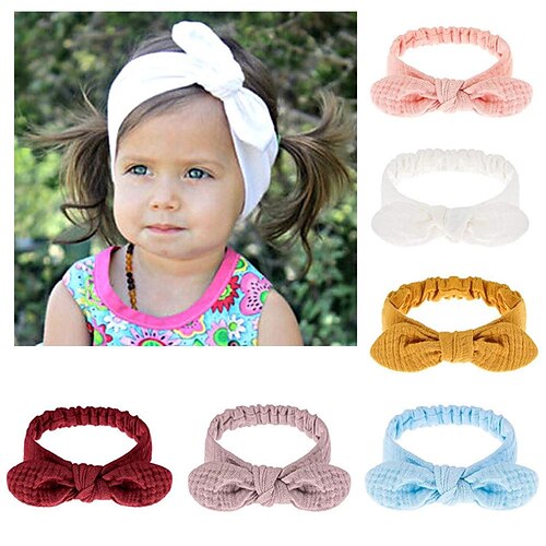 

Accessoires Cheveux Enfants Fille Actif basique Casual du quotidien Couleur unie Coton Rouge bordeaux Vert Rose Perle Taille unique