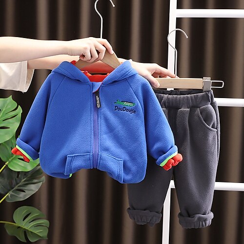 

2 Pieces Toddler Boys Tracksuits Outfit Animal Cartoon Long Sleeve Set Casual Sports Winter Fall 3-7 Years Blue Orange Navy Blue