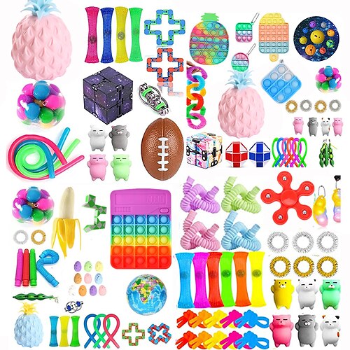 

45 pcs Set Of Adult And Child Stress Relief Hand Toys Sensory Decompression And Squeezing Gadgets For Relaxation Therapy - Perfect For Adhd Increasing Anxiety Autism