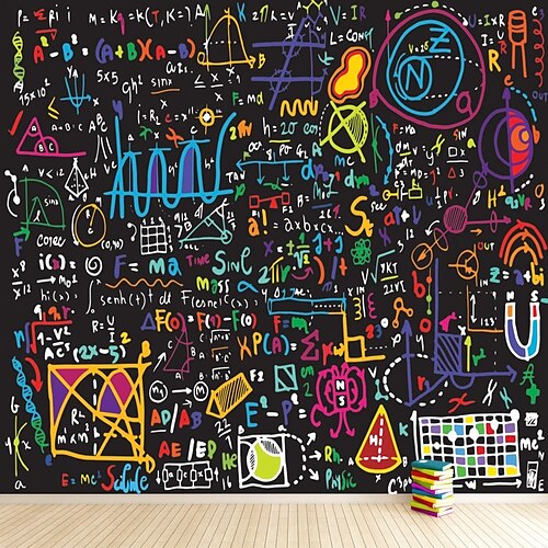 

3D Scientific Formulas Mural Wallpaper Wall Sticker Covering Print Peel and Stick Removable PVC / Vinyl Material Self Adhesive / Adhesive Required Wall Decor Wall Mural for Living Room Bedroom