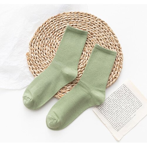 

Running Socks 1 Pair Men's Women's Socks Breathable Sweat wicking Comfortable Gym Workout Basketball Running Active Training Jogging Sports Solid Colored Cotton Forest Green WhiteYellow Light Khaki