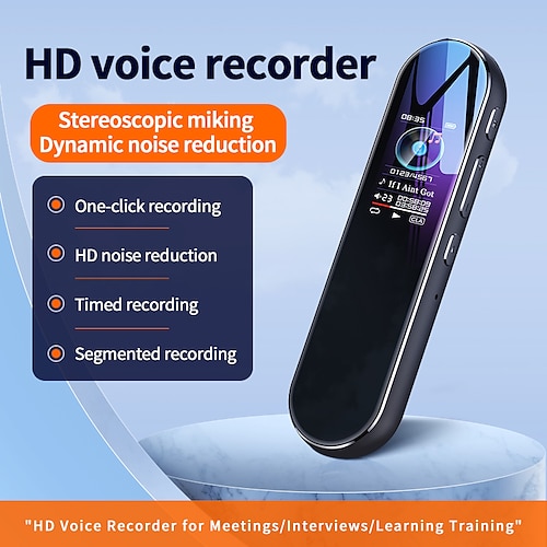 

Digital Voice Recorder Q53 English Portable Digital Voice Recorder 24.384 mm Voice Activated Recorder Portable MP3 Player Audio Recorder with Playback with Noise Reduction for Business Speech Meeting