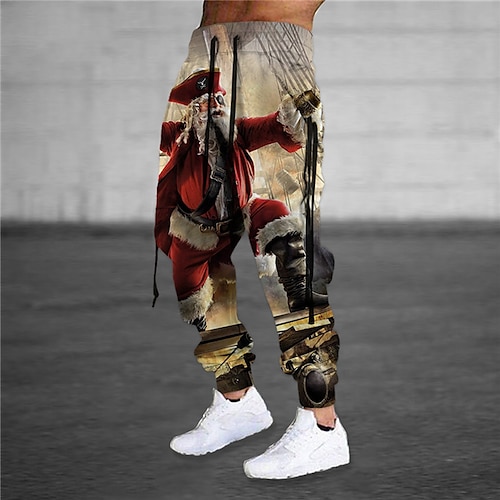 

Men's Sweatpants Joggers Trousers Drawstring Elastic Waist 3D Print Graphic Prints Comfort Breathable Sports Outdoor Casual Daily Cotton Blend Terry Streetwear Stylish Khaki Micro-elastic / Designer