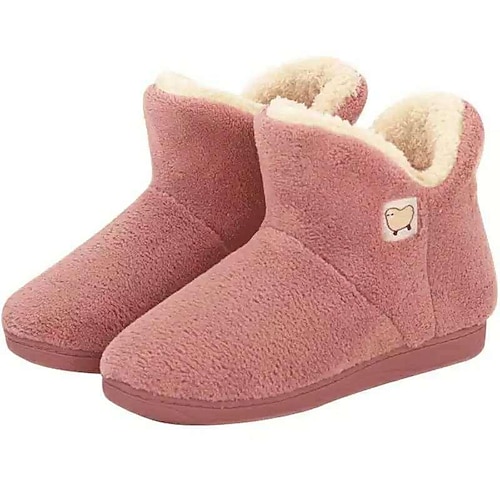 

Women's Bootie Slipper Knit Warm Fleece Bootie Slipper Soft Warm Fuzzy Lined House Slipper Boots with Memory Foam for Winter Indoor/Outdoor