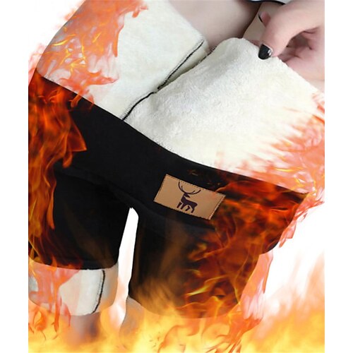 

Women's Plus Size Fleece Pants Leggings Solid Color Casual Classic Daily Going out High Full Length Winter Fall Black Gray L XL XXL 3XL 4XL