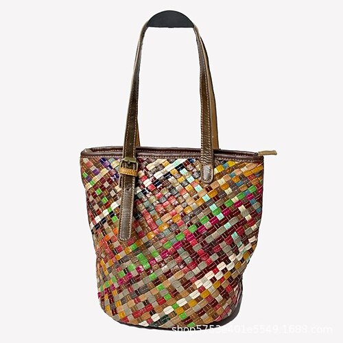 

women's bags hand-woven cowhide handbags messenger bags special stitching