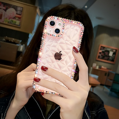 Phone Case For iPhone 15 Pro Max Plus iPhone 15 Pro Max Plus 14 13 12 11 X  XR XS 8 7 iPhone 14 Pro Max Plus Back Cover for Women Girl Shockproof  Transparent Crystal Diamond Rhinestone PC 2024 - $9.99