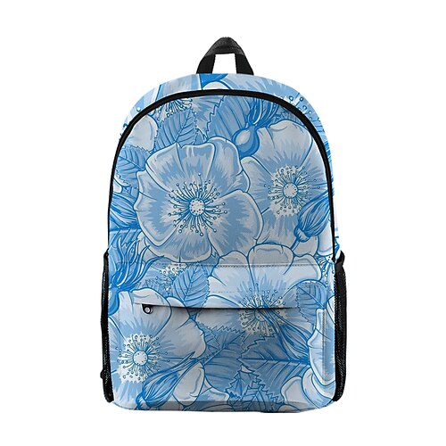 

Kid's Unisex School Bag Bookbag Oxford 3D Print Adjustable Lightweight Zipper School Daily Blue