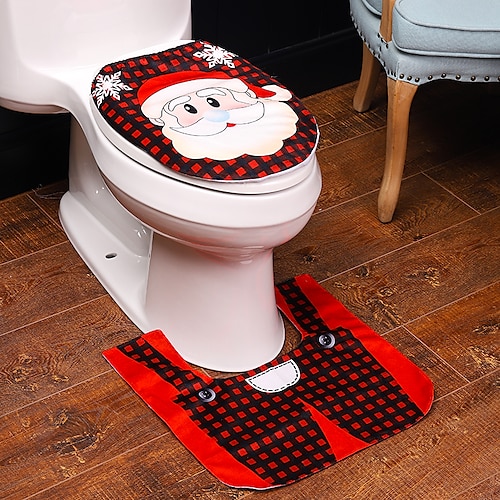 

Christmas Decorations Creative Cartoon Snowman Toilet Set Decoration Two-piece Hotel Home Decorations