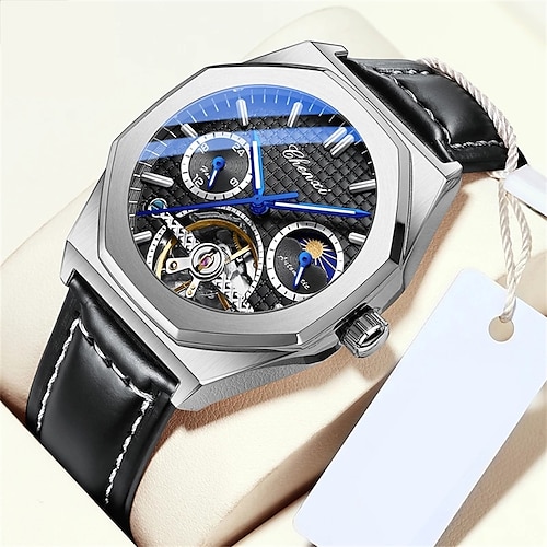 

CHENXI Men Mechanical Watch Top Brand Luxury Waterproof Automatic Wristwatch Man Clock Casual Leather Tourbillon Watches