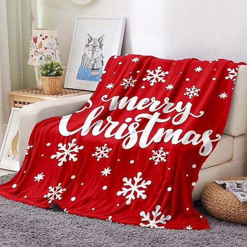 

Christmas Blanket Elegant Comfort Luxury Velvet Super Soft Christmas Prints Fleece Throw Blanket Holiday Theme Home Décor Fuzzy Warm and Cozy Throws for Winter Bed Sofa Couch, Gift for Family