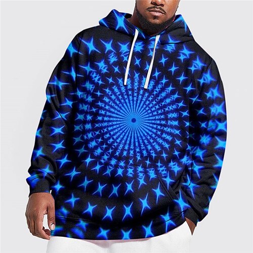 

Herre Plusstørrelser Pullover hættetrøje sweatshirt Stor og høj 3D-udskrivning Hætte Langærmet Forår & Vinter Basale Mode Gade Bekvem Dagligdagstøj Ferierejse Toppe