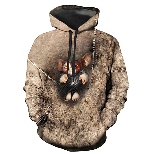 

Men's Pullover Hoodie Sweatshirt Green Blue Purple Brown Gray Hooded Animal Graphic Prints Print Daily Sports 3D Print Basic Streetwear Designer Spring & Fall Clothing Apparel Hoodies Sweatshirts