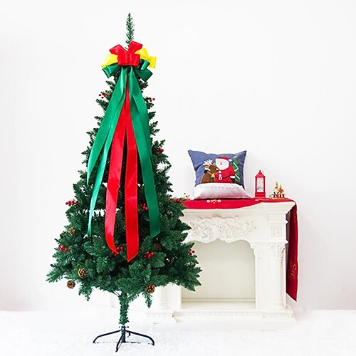

Christmas Colorful Big Bow Mini Christmas Tree Top Decoration Bow Christmas for Party and Dining Room