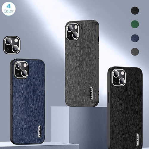 

Phone Case For Apple Back Cover Classic Series iPhone 14 Pro Max 13 12 11 Pro Max Mini X XR XS 8 7 Plus Frosted Dustproof Shockproof Wood Grain PU Leather