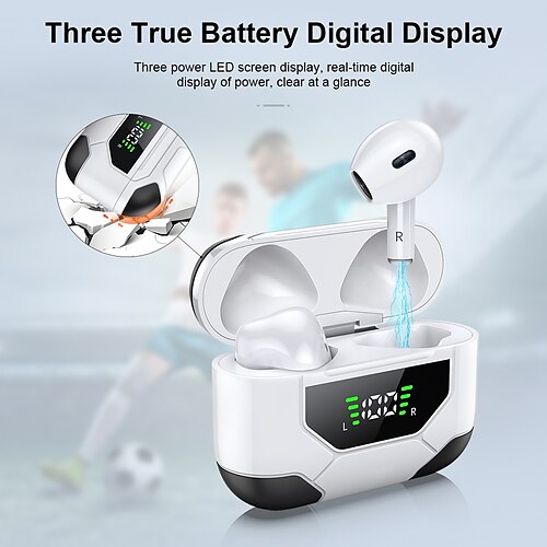 

2022 FIFA World Cup Qatar Football Design LZ-10 TWS Wireless Bluetooth Earphone Volume Control Heavy Bass Game Music Call Video With Digital Display Charging Box