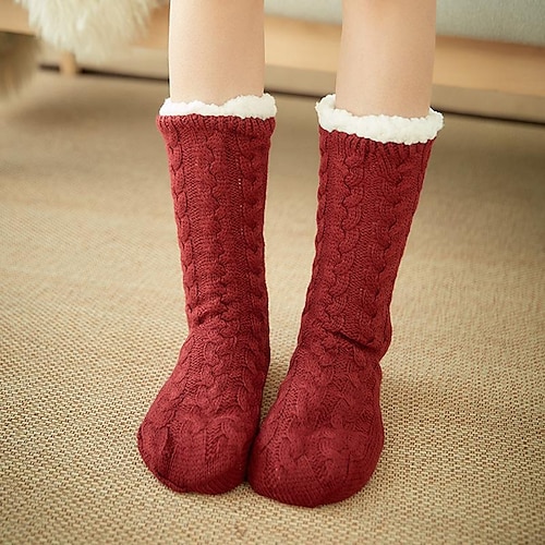 

Knit Socks Push for Women Men, Warm Soft Fluffy Socks Thick Cozy Sock Winter Christmas Socks for Women 6 or 5 Pairs