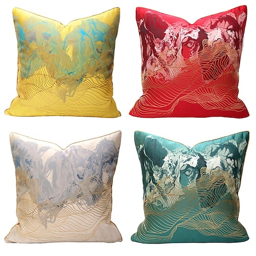 

haute jacquard montagne taie d'oreiller moderne simple lumière luxe style canapé oreiller coussin taie d'oreiller