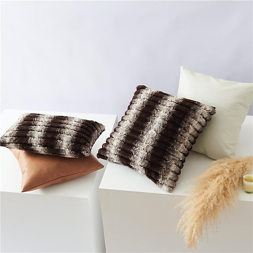 

Two-color Plush Pillow Cover Strip Corn Twisted Cushion Cover Home Decoration