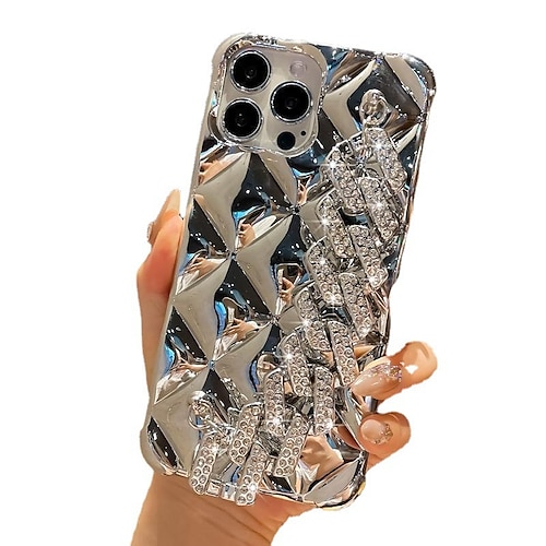 

téléphone Coque Pour Apple Coque Arriere iPhone 14 Pro Max 13 12 11 Pro Max Mini X XR XS 8 7 Plus Portable Strass Plaqué Couleur Pleine Cristal Diamant TPU