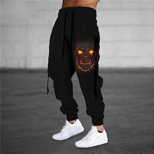 

Men's Sweatpants Joggers Trousers Drawstring Elastic Waist 3D Print Graphic Prints Comfort Breathable Sports Outdoor Casual Daily Cotton Blend Streetwear Stylish Black Micro-elastic / Designer