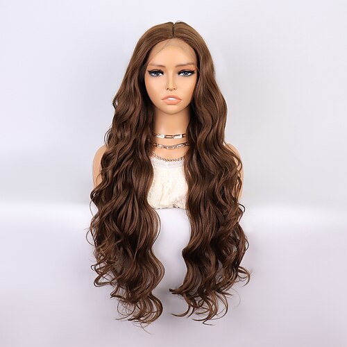 

Synthetic Lace Wig Wavy Style 26 inch Black Middle Part 1314.5 lace front Wig Women's Wig A1 A2 / Daily Wear / Party / Evening / Daily / Long