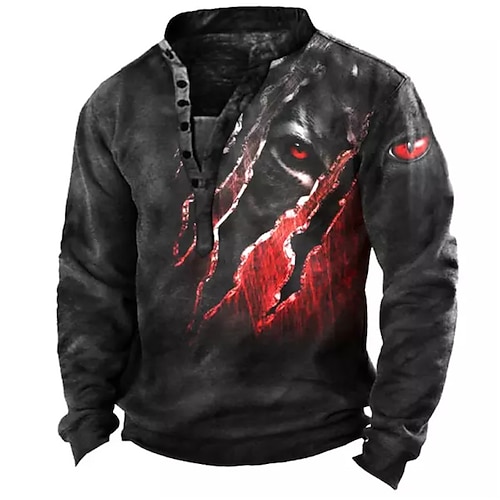

Men's Sweatshirt Pullover Black Standing Collar Tiger Graphic Prints Print Casual Daily Sports 3D Print Streetwear Designer Casual Spring & Fall Clothing Apparel Hoodies Sweatshirts Long Sleeve