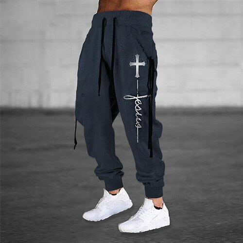 

Men's Sweatpants Joggers Trousers Drawstring Elastic Waist 3D Print Graphic Prints Comfort Breathable Sports Outdoor Casual Daily Cotton Blend Terry Streetwear Stylish Green Blue Micro-elastic