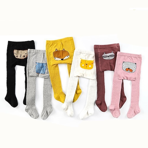 

Kids Girls' Socks Pink Yellow Brown Animal Print Spring Summer Cute Daily 1-5 Years