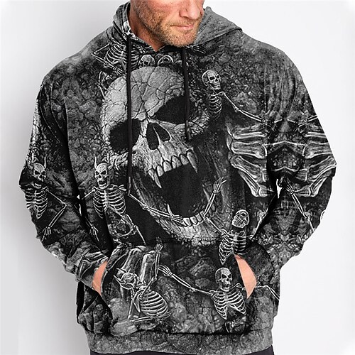 

Per uomo Plus Size Felpa con cappuccio pullover Grande e alto Stampa 3D Con cappuccio Manica lunga Primavera & Autunno Essenziale Di tendenza Streetwear Comodo Da tutti i giorni Da mare Top