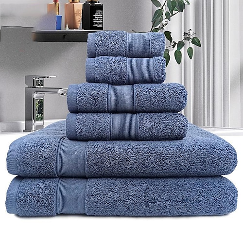 

Thickened Bath Towels Set of 6,100% Turkish Cotton Ultra Soft Bath Sheets, Highly Absorbent Large Bath Towel for Bathroom, Premium Quality Towel, 2PCS Bath Towels&2PCS Hand Towels&2PCS Washcloths