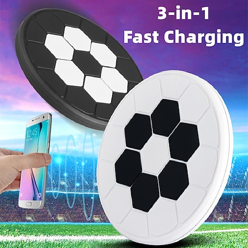 

2022 FIFA World Cup Wireless Fast Charger Compatible with Samsung Galaxy and iPhone iOS 15W Charging Pad Qi Standard Type-C Micro USB with Football Design Gift for Soccer Lovers