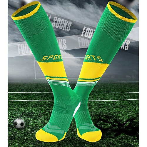

Athletic Sports Socks 1 Pair Long Men's Socks Breathable Quick Dry Moisture Wicking Comfortable Non-slipping Gym Workout Football / Soccer Running Jogging Soccer Sports Stripes Letter & Number