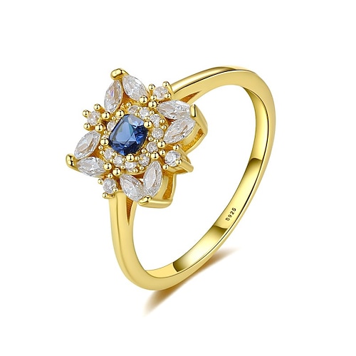 

Ring Wedding Classic Gold S925 Sterling Silver Precious Stylish Elegant 1PC Synthetic Diamond / Women's